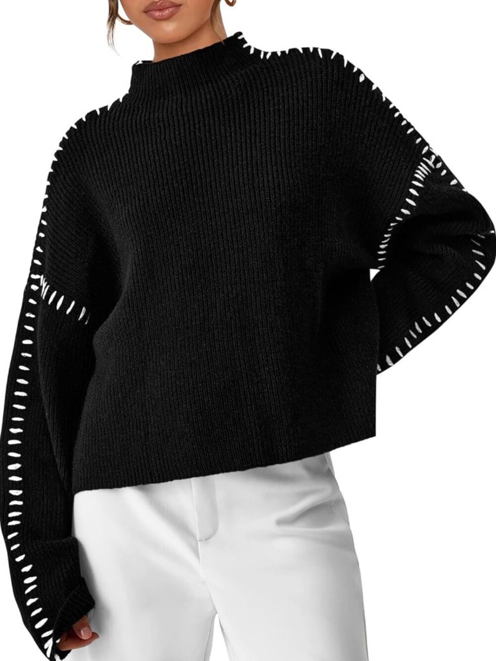 Cozy Oversized Chunky Knit Pullover Sweater for Women - Perfect Fall Fashion